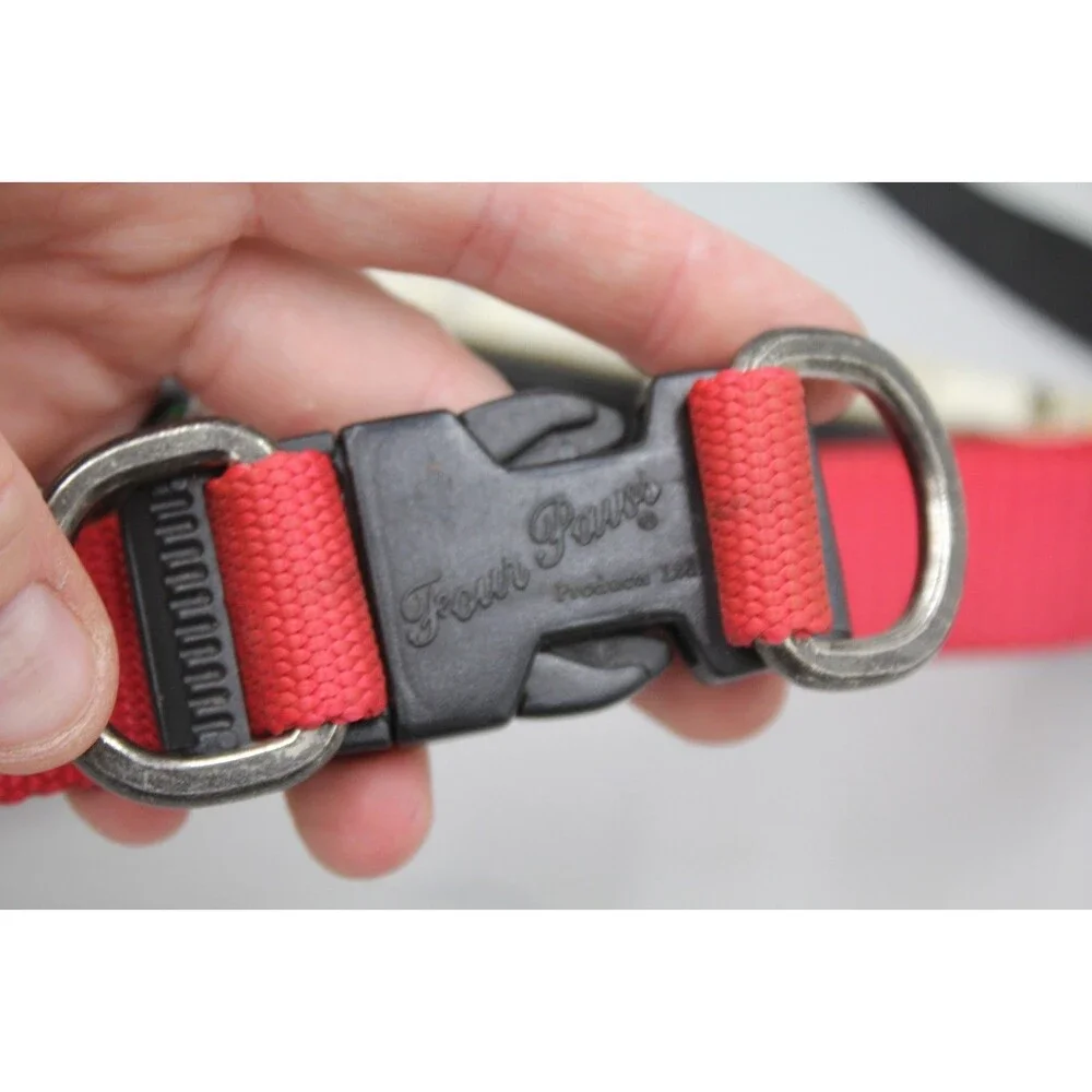 Size Right® Dog Harness, Red Slide Collar, Connecter Leash (2 dogs) Lot Training